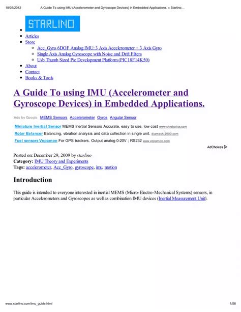A Guide To using IMU (Accelerometer and.